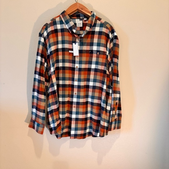 NWT Rowm Nomad Collection Long Sleeve Portuguese Flannel Plaid Shirt, size 3XB - Picture 2 of 13